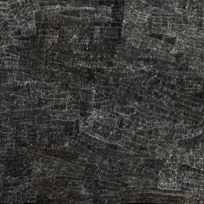 Wentja Morgan Napaltjarri, Country West of Kintore, 2007, synthetic polymer paint on Belgian linen, 121 x 121 cm