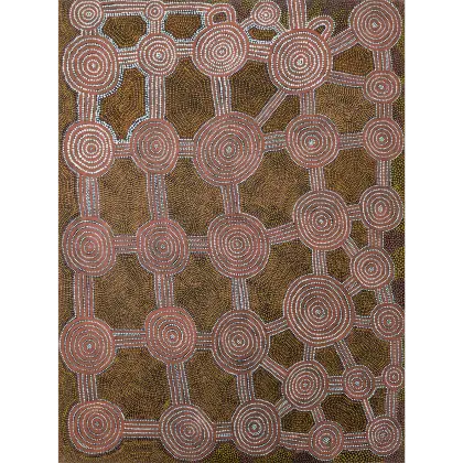 John Kipara Tjakamarra, Tingari, 1982, synthetic polymer paint on Belgian linen, 121 x 90.5 cm