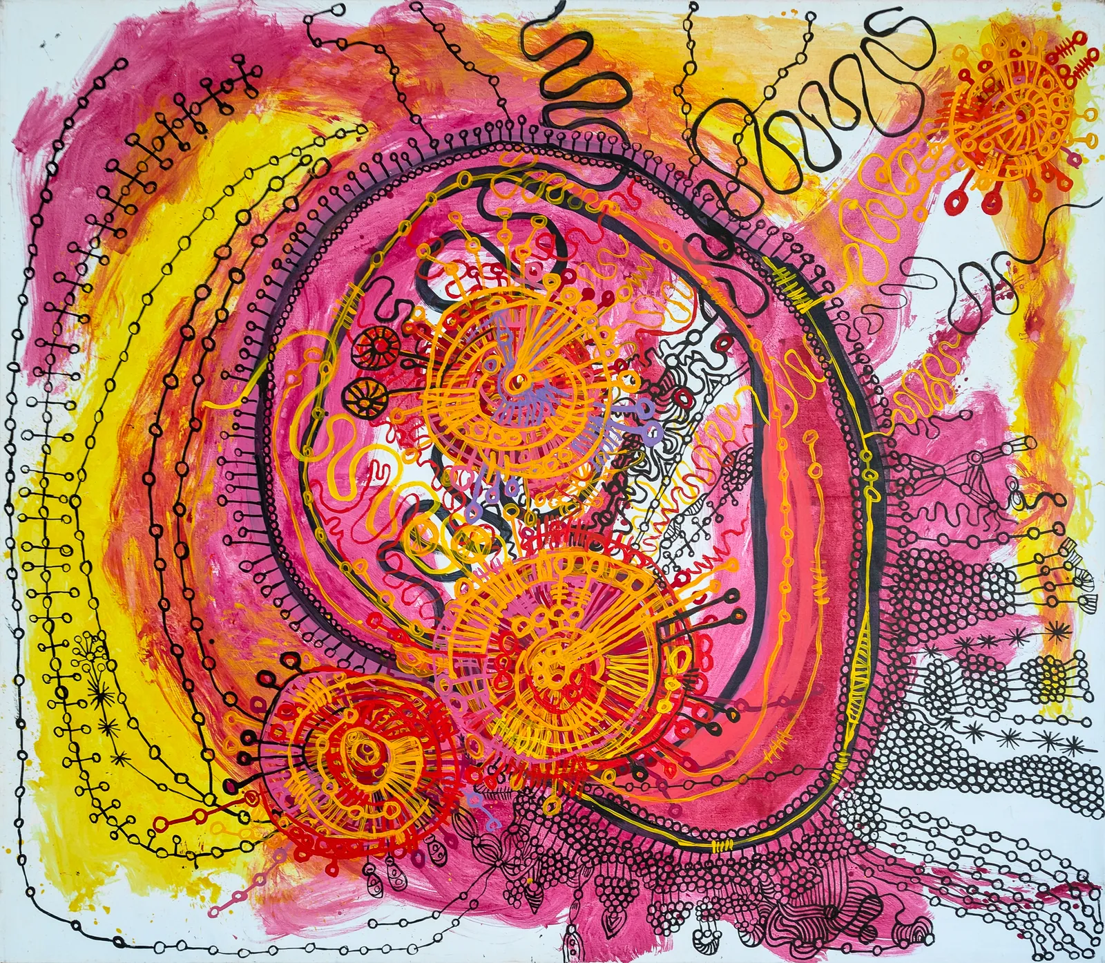 Yaritji Young, Tjala Tjukurpa - Honey Ant Story, 2019, synthetic polymer paint on Belgian linen, 226.5 x 197.5 cm