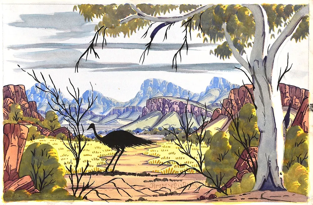 Jimmy Rubuntja, Untitled, watercolour on paper, 37 x 24 cm