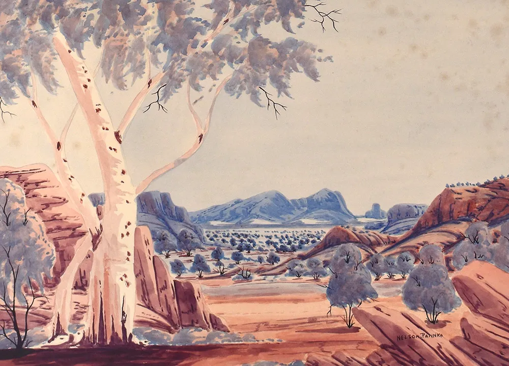 Nelson Panka, Untitled, watercolour on board, 33 x 48 cm
