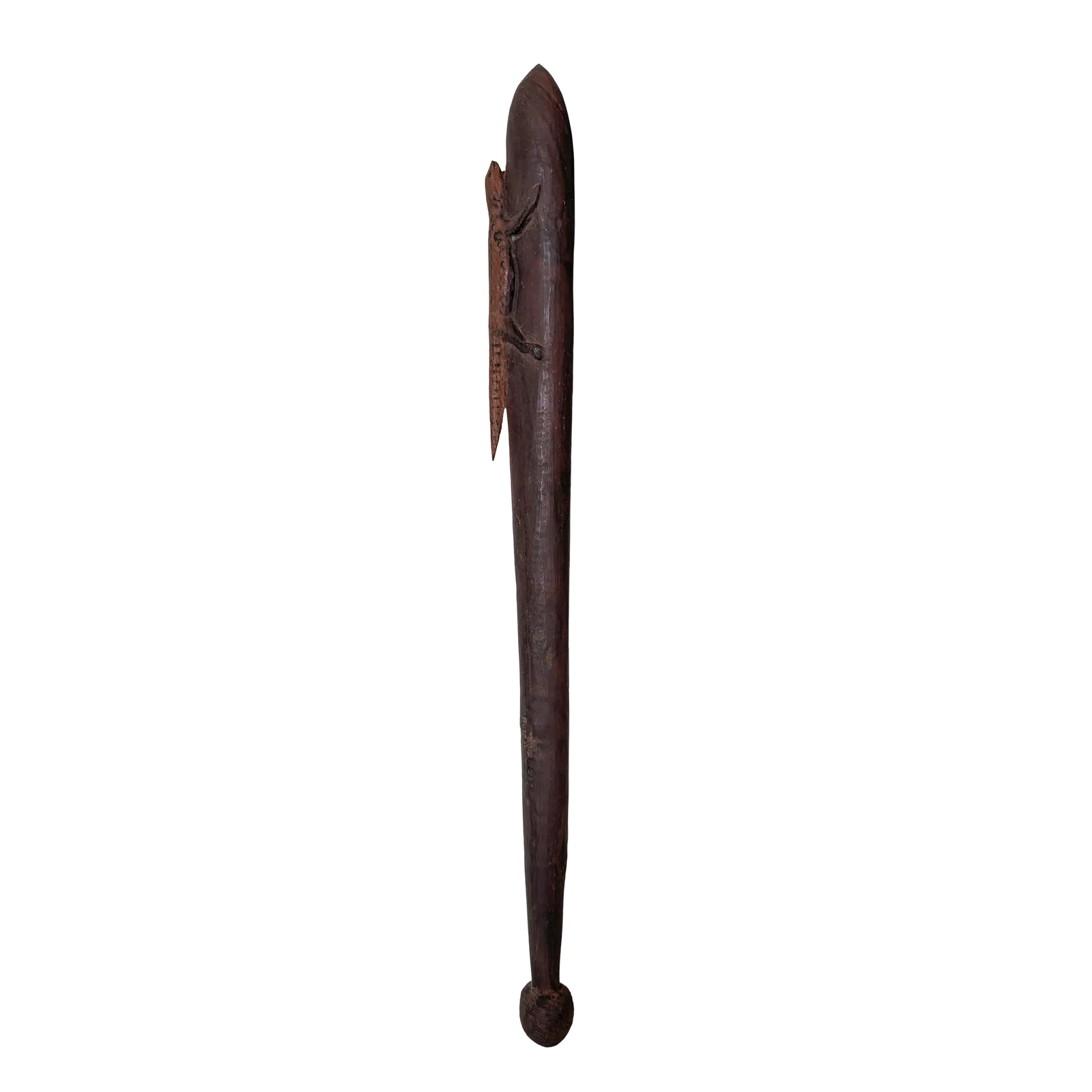 Artist Once Known, Lizard Club, c., natural earth pigments on carved wood, 62 cm