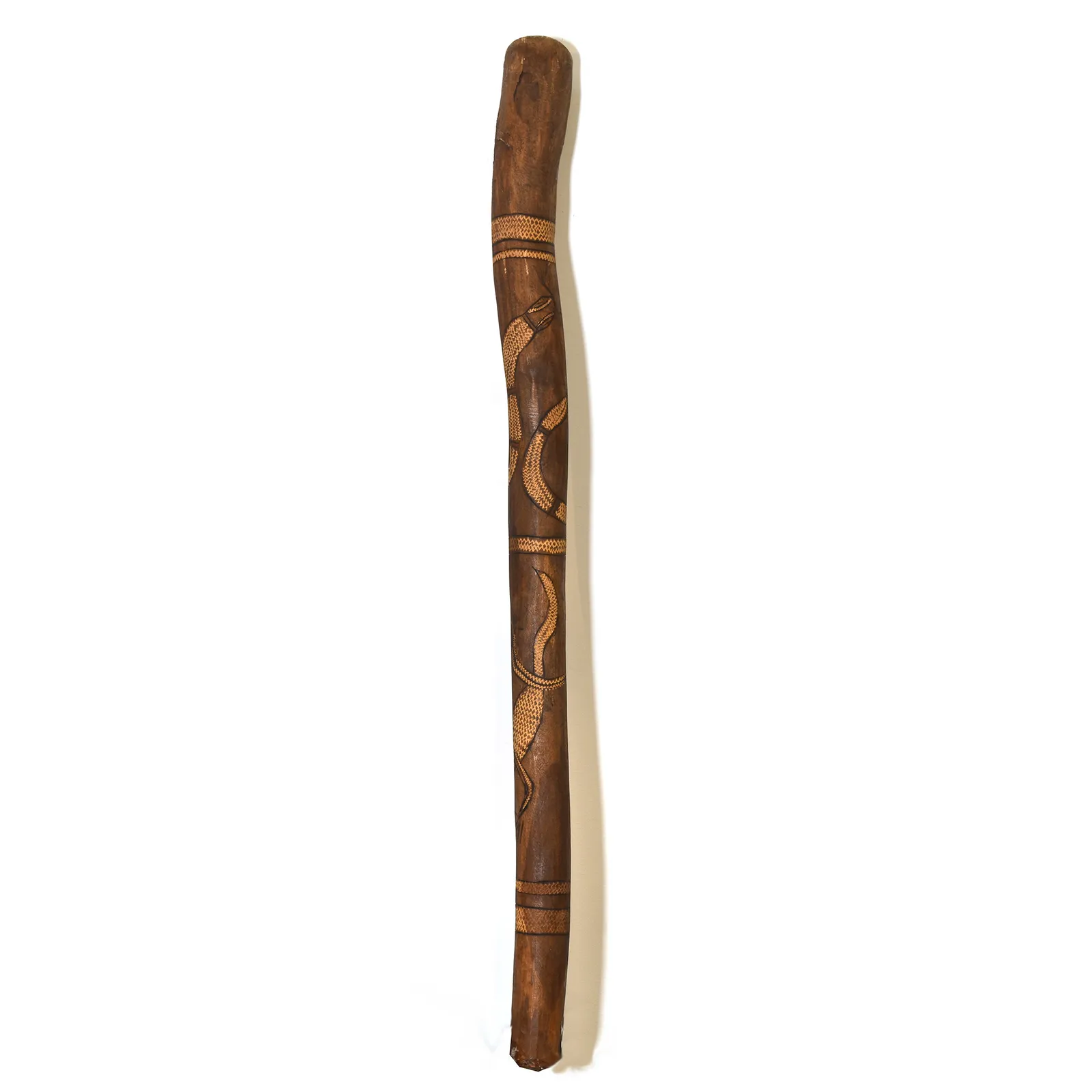 Artist Once Known, West Australian Hardwood Didgeridu, 0.199, natural earth pigments on carved wood, 117 cm