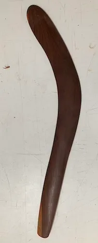 Artist Once Known, Hardwood Boomerang Central Desert, 0.199, carved wood, 76 cm long