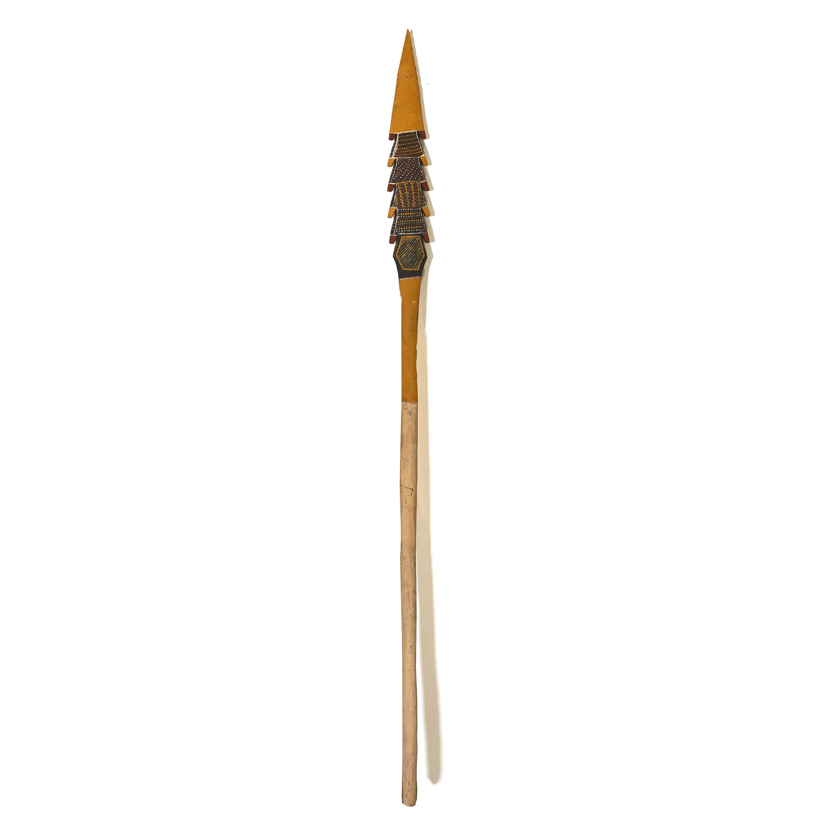 Artist Once Known, A Tiwi Ceremonial Spear, 0.199, natural earth pigments on carved wood, 156 cm
