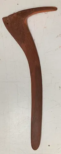 Artist Once Known, A Central Desert Hardwood Boomerang, 0.198, carved wood, 71 x 30 cm