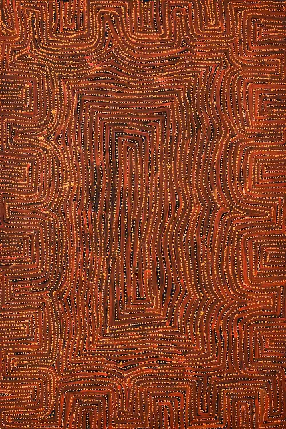 George Ward Tjungurrayi, Tingari, 2005, synthetic polymer paint on Belgian linen, 150 x 98 cm