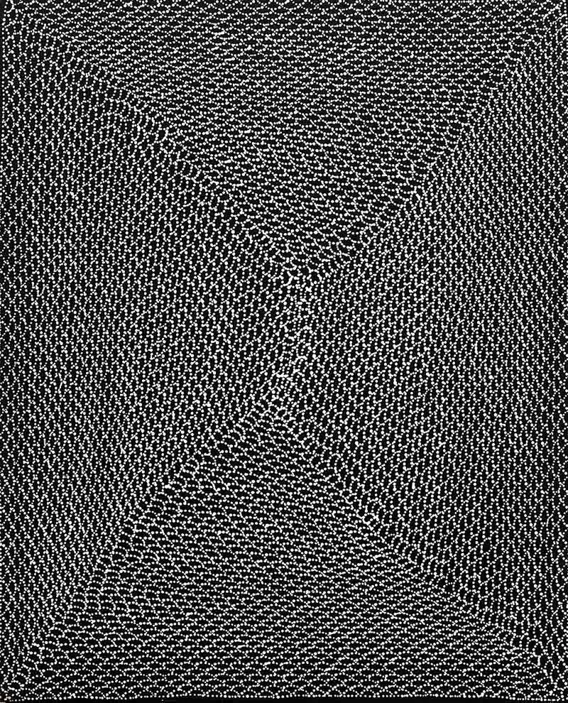 Margaret Napangardi Turner, Janyinki Jukurrpa (Janyinki Dreaming), 2004, synthetic polymer paint on Belgian linen, 61 x 76 cm