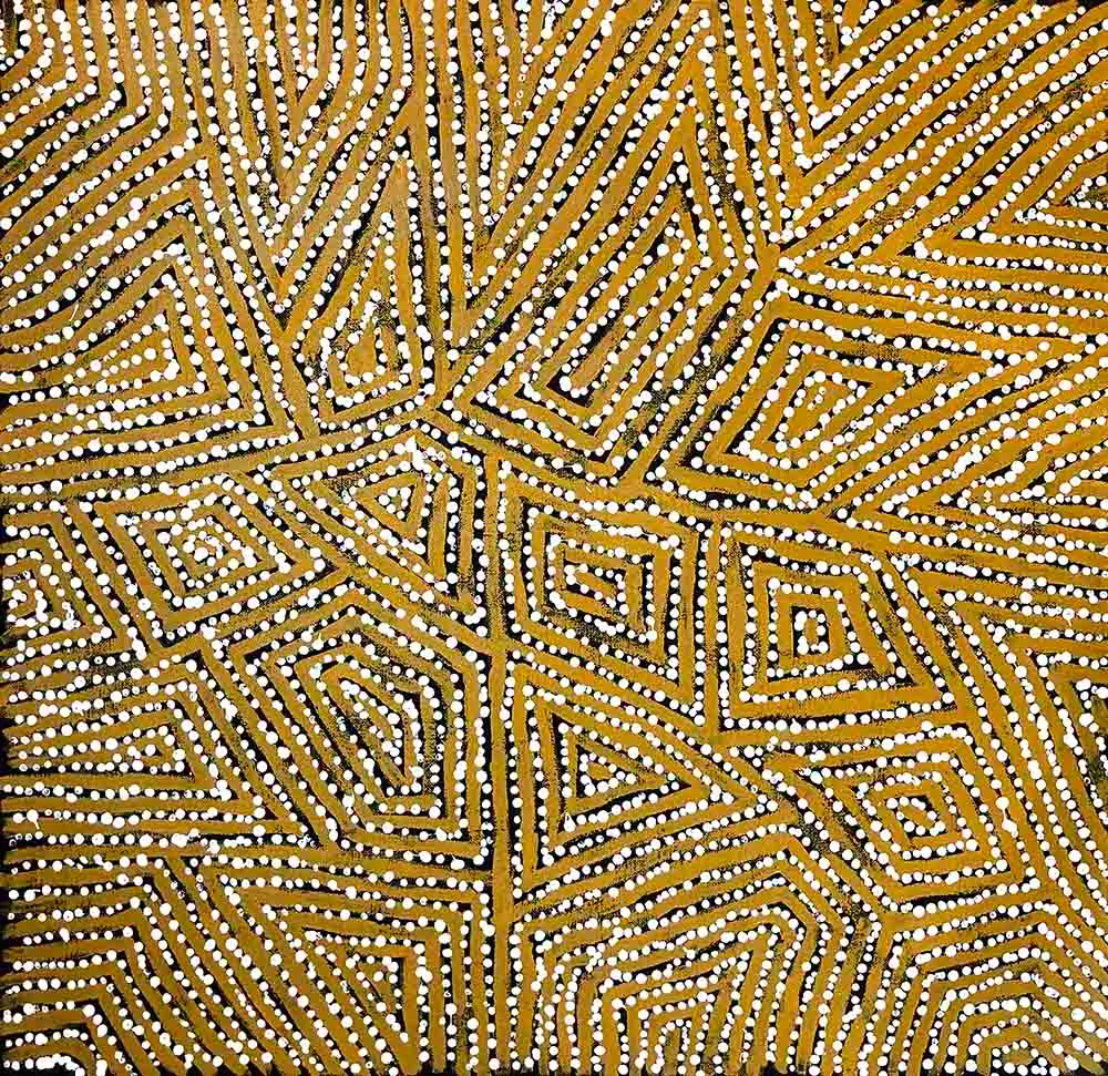 George Ward Tjungurrayi, Tingari, synthetic polymer paint on Belgian linen, 61 x 60 cm