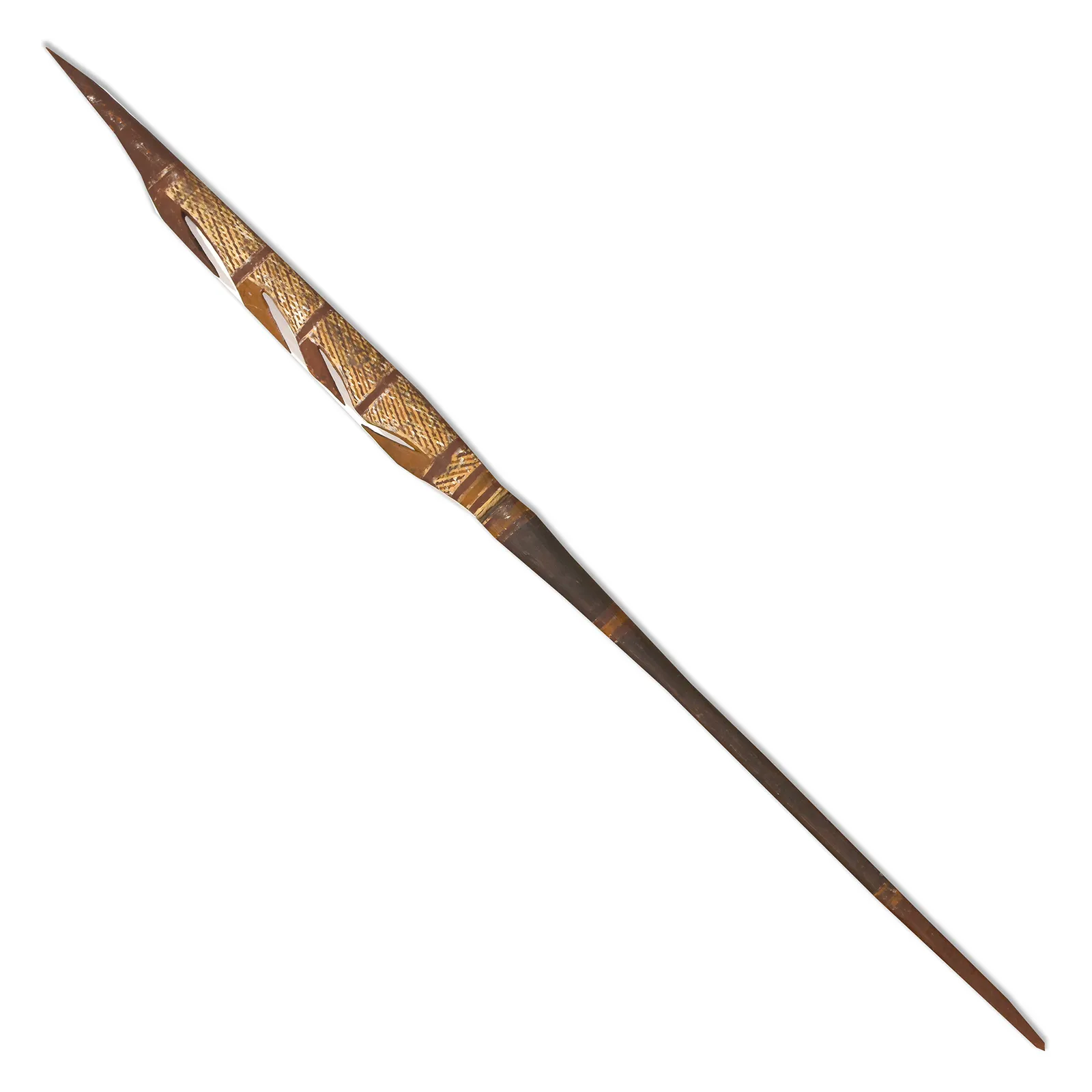 Artist Once Known, Ceremonial Spear, 0.198, natural earth pigments on carved wood, 102 cm