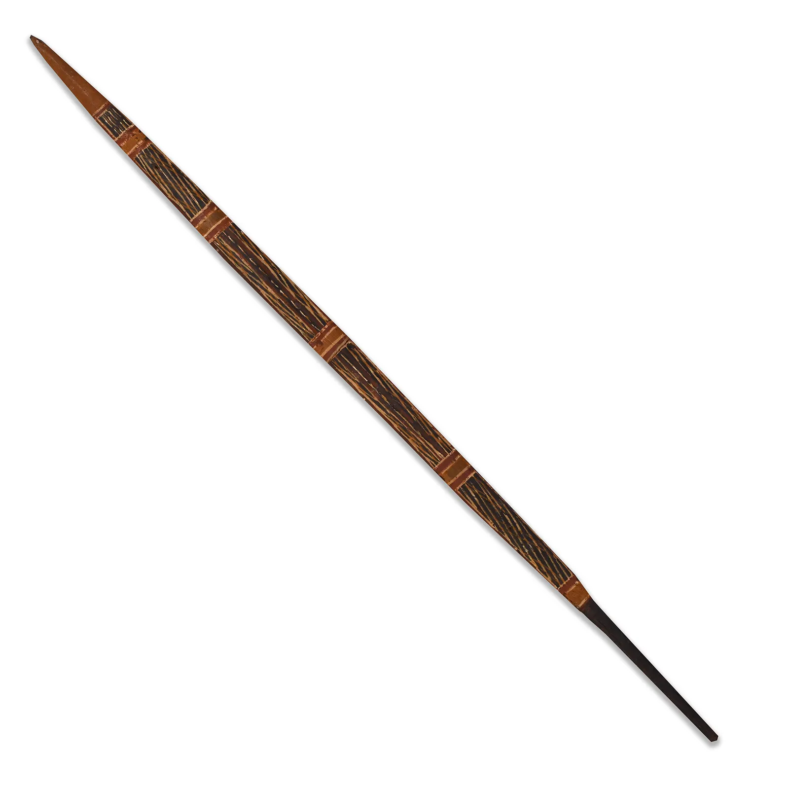 Artist Once Known, NE Arnhem land Ceremonial Spear Head, 0.198, natural earth pigments on carved wood, 86 cm