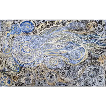 Madeline Curley & Carolanne Ken, Seven Sisters & Minma Malilu, 2021, synthetic polymer paint on Belgian linen, 170 x 110 cm