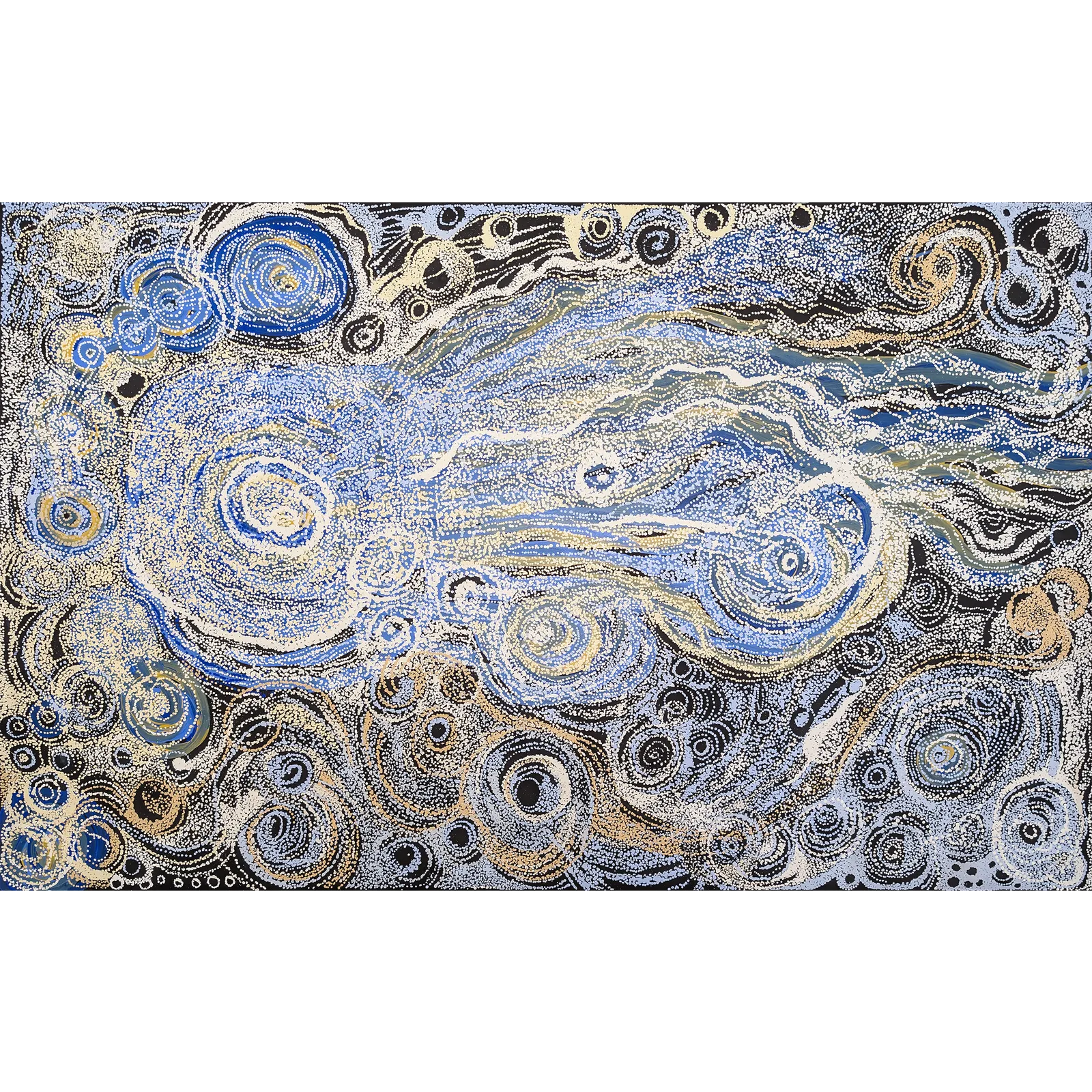 Madeline Curley & Carolanne Ken, Seven Sisters & Minma Malilu, 2021, synthetic polymer paint on Belgian linen, 170 x 110 cm