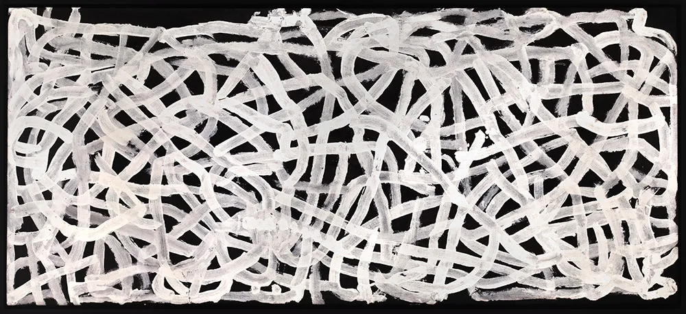 Emily Kame Kngwarreye, Yam Dreaming, 1996, synthetic polymer paint on canvas, 59 x 132 cm