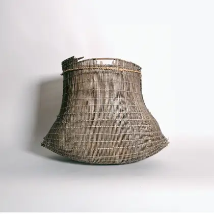Artist Once Known, Fine Early Bicornual Basket (Jawun), Early 1900s, woven split lawyer cane, 23 x 30 x 17 cm