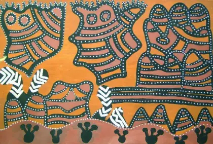 Jack Britten, Guarloring Dreamtime, 1995, natural earth pigments on canvas, 152 x 102 cm