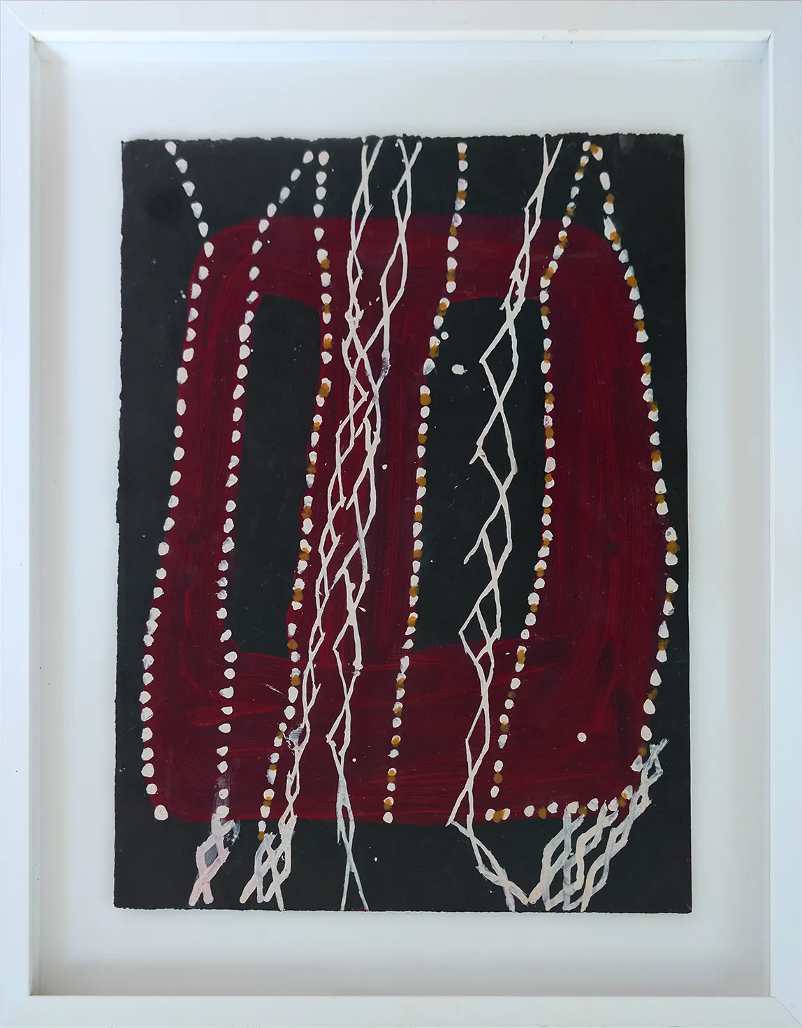 Ṉoŋgirrŋa  Marawili, Baratjala, 2020, natural earth pigments on paper, 75 x 39 cm