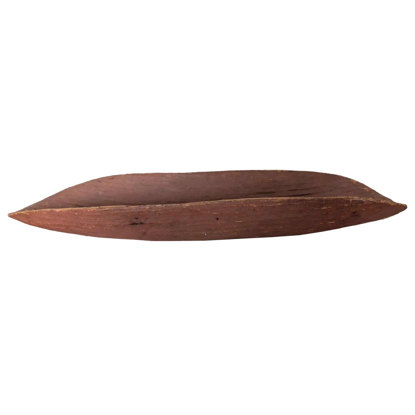 Artist Once Known, Coolamon, c.1980s, natural earth pigments on wood, 64.5 x 23.5 cm