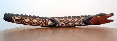 Guwaykuway Wanambi, natural earth pigments on wood, 52 x 6 cm