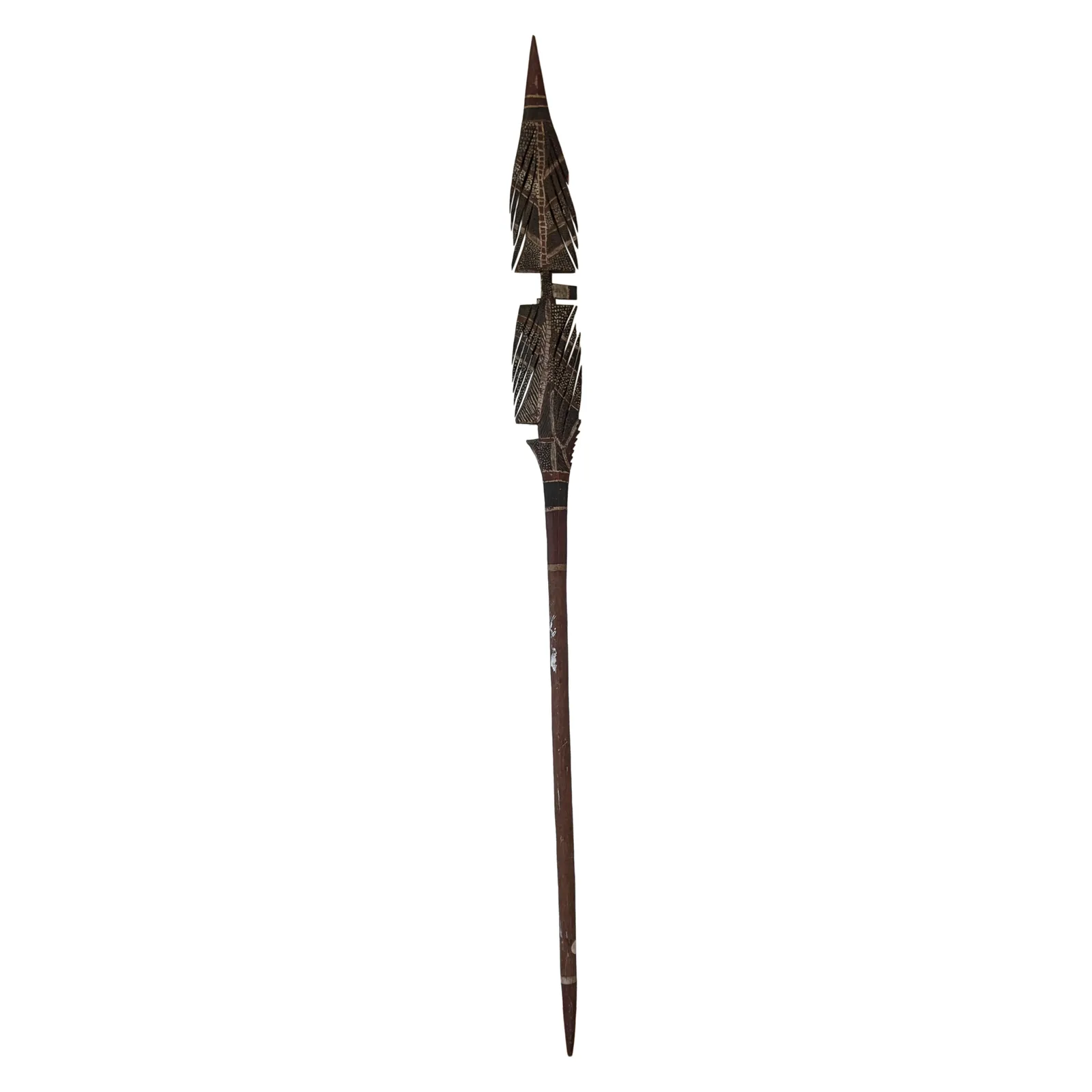 Artist Once Known, Ceremonial Tiwi Spear, c.1950s, natural earth pigments on ironwood, 148 cm