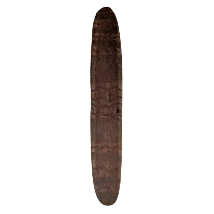 Artist Once Known, A Central Desert Flat Shield, c.1980, natural earth pigments on wood, 83.5 x 14 cm
