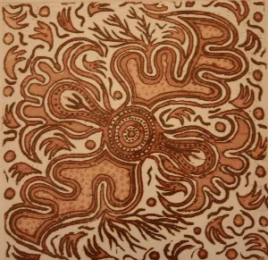 Nyuwara Tapaya, Nyalpi / Leaves, etching on paper, 25 x 25cm