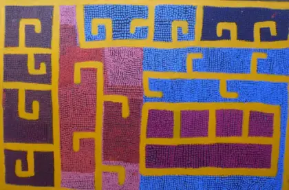 Boxer Milner Tjampitjin, Purkitji, 2005, synthetic polymer paint on Belgian linen, 90 x 60cm