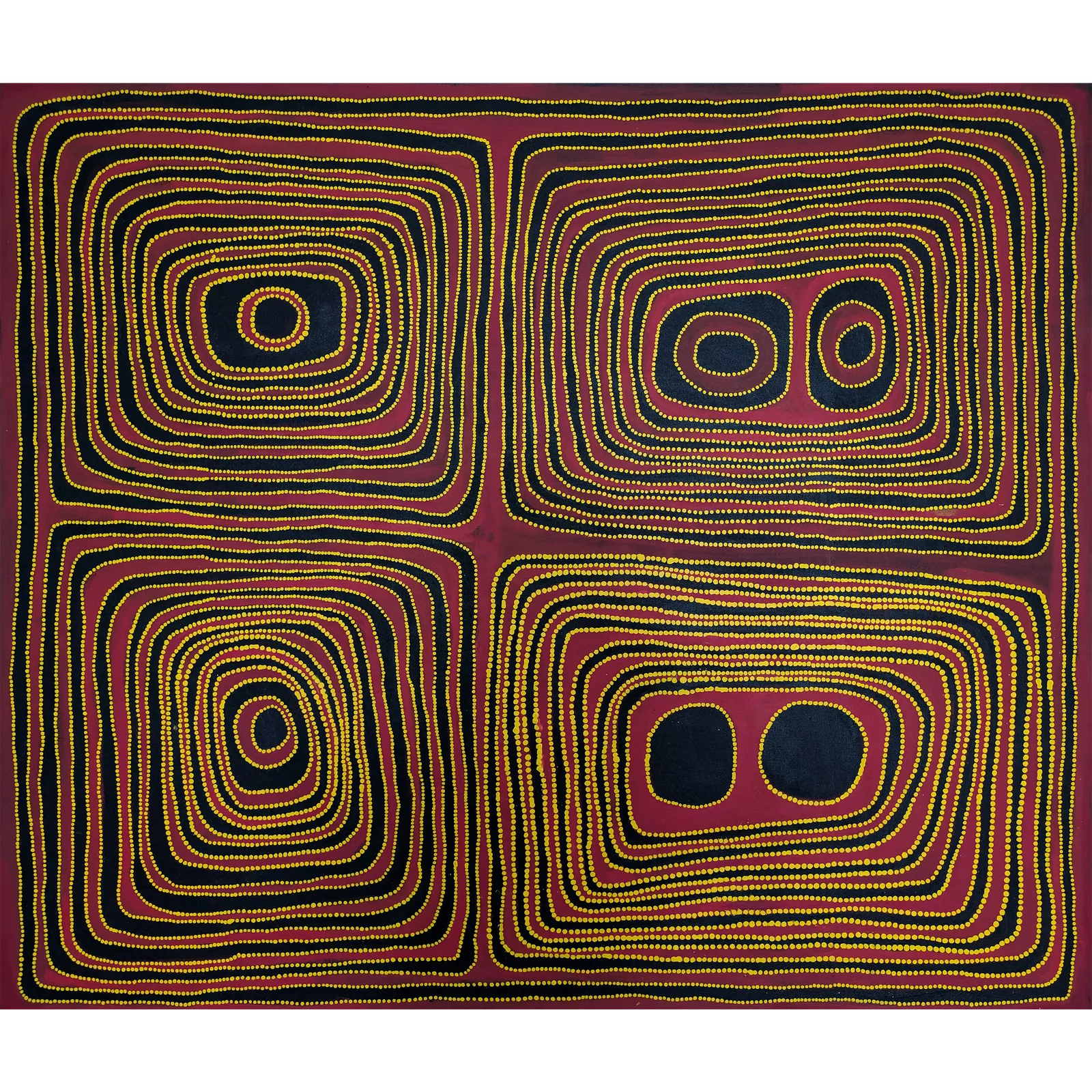 Jimmy Nerrimah, Tapu, Wayamparjarti, Walypa And Wili, 2005, synthetic polymer paint on canvas, 140 x 120 cm