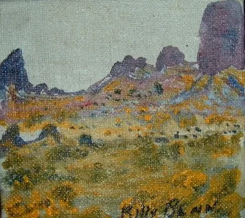 Billy Benn Perrurle, Untitled, 2004, synthetic polymer paint on canvas board, 9x9 cm