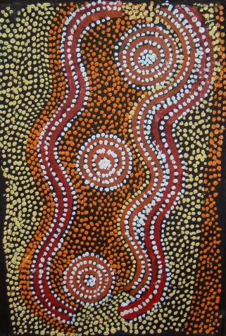 Paddy Sims Japaljarri, Yanilpirri Jukurrpa (Milky Way Dreaming), 2006, synthetic polymer paint on linen, 46 x 30cm