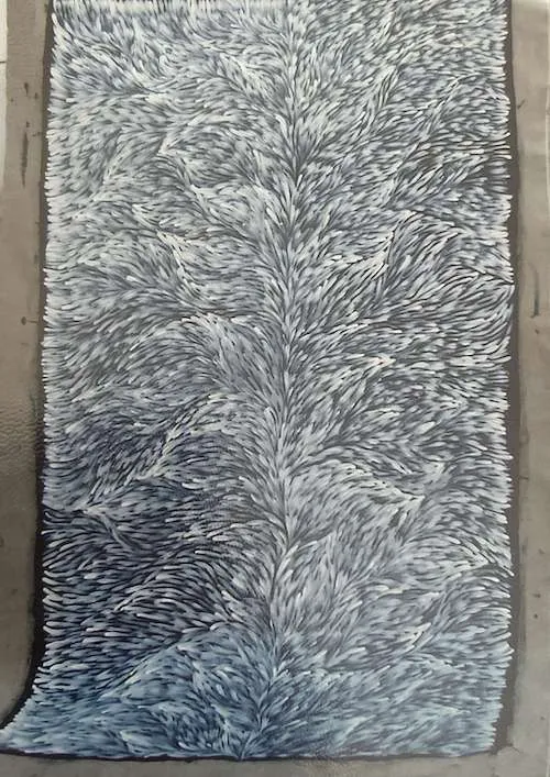 Gloria Tamerre Petyarre, Bush Leaf Medicine Dreaming, 2006, synthetic polymer paint on linen, 152 x 92 cm