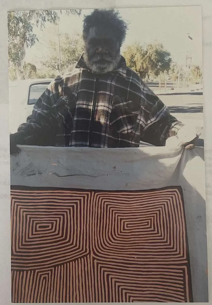 George (Hairbrush) Tjungurrayi, Tingari, 2007, synthetic polymer paint on Belgian linen, 118 x 89 cm