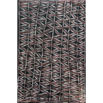 Cornelia Tipuamantumirri, Jilamara Design, 2015, natural earth pigments on linen, 120 x 80 cm