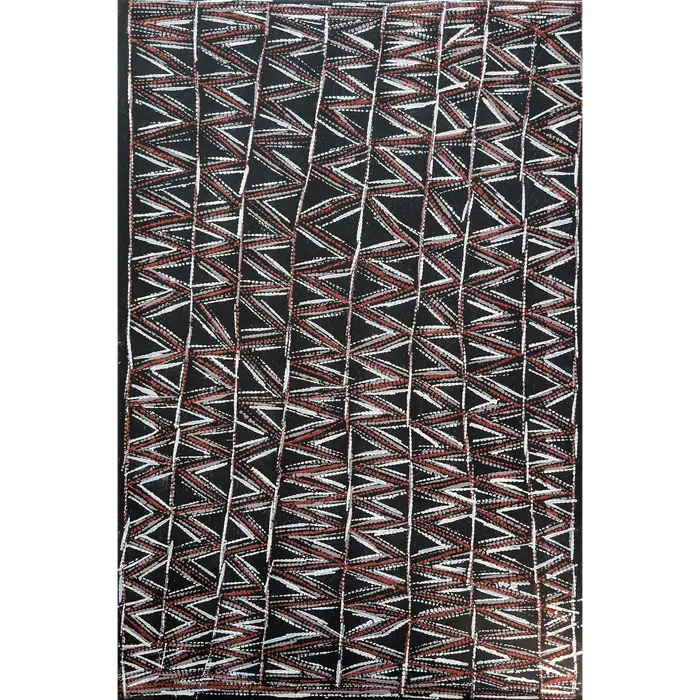 Cornelia Tipuamantumirri, Jilamara Design, 2015, natural earth pigments on linen, 120 x 80 cm