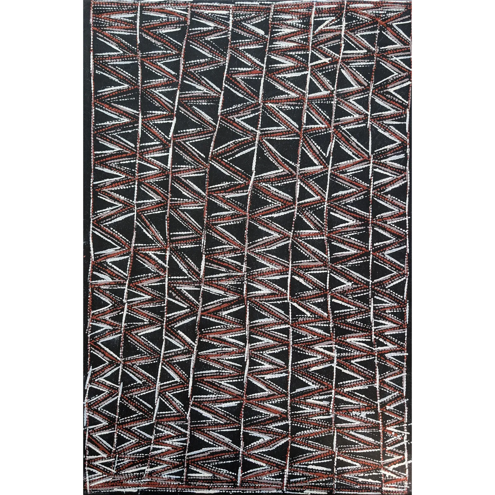 Cornelia Tipuamantumirri, Jilamara Design, 2015, natural earth pigments on linen, 120 x 80 cm