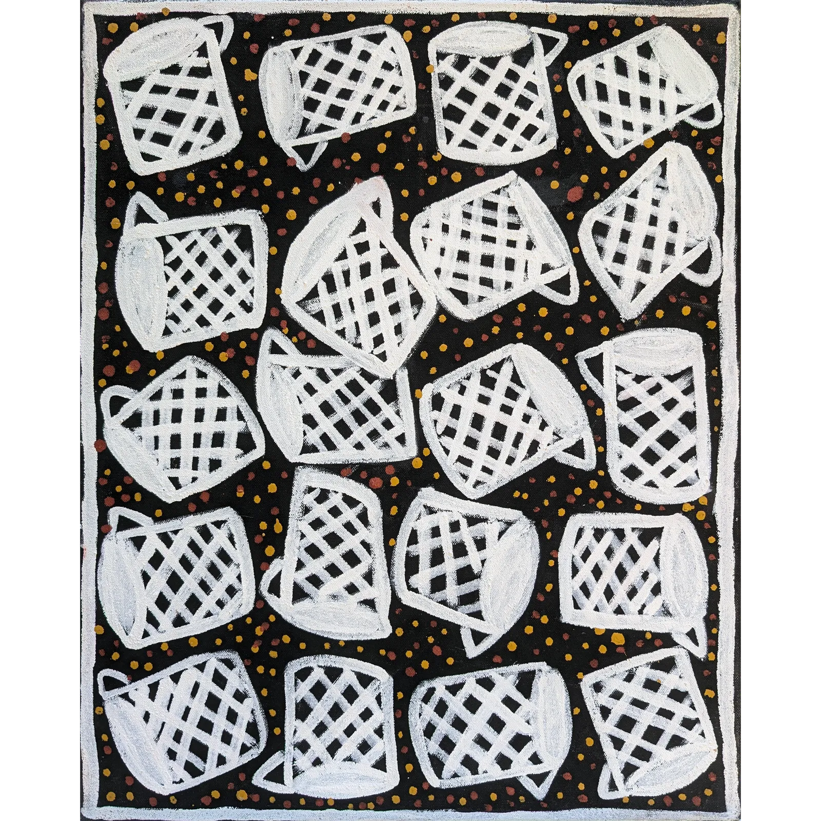 Therese Marie Puruntatameri, Tunga, 2020, natural earth pigments on canvas, 50 x 40 cm