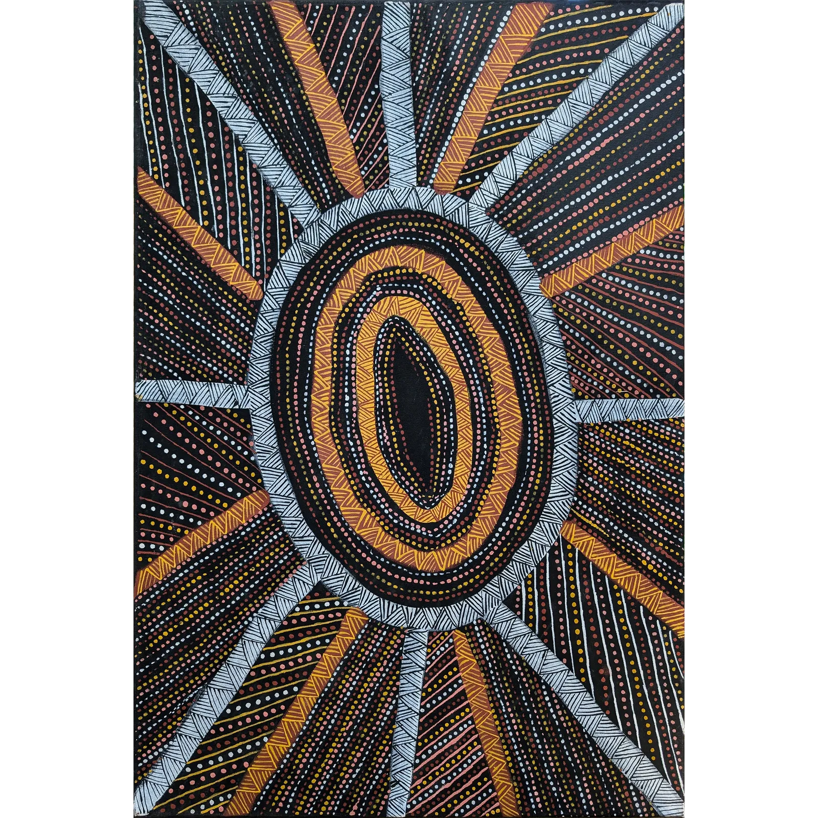 Carol Puruntatameri, Kulama Design, 2021, natural earth pigments on canvas, 120 x 80 cm