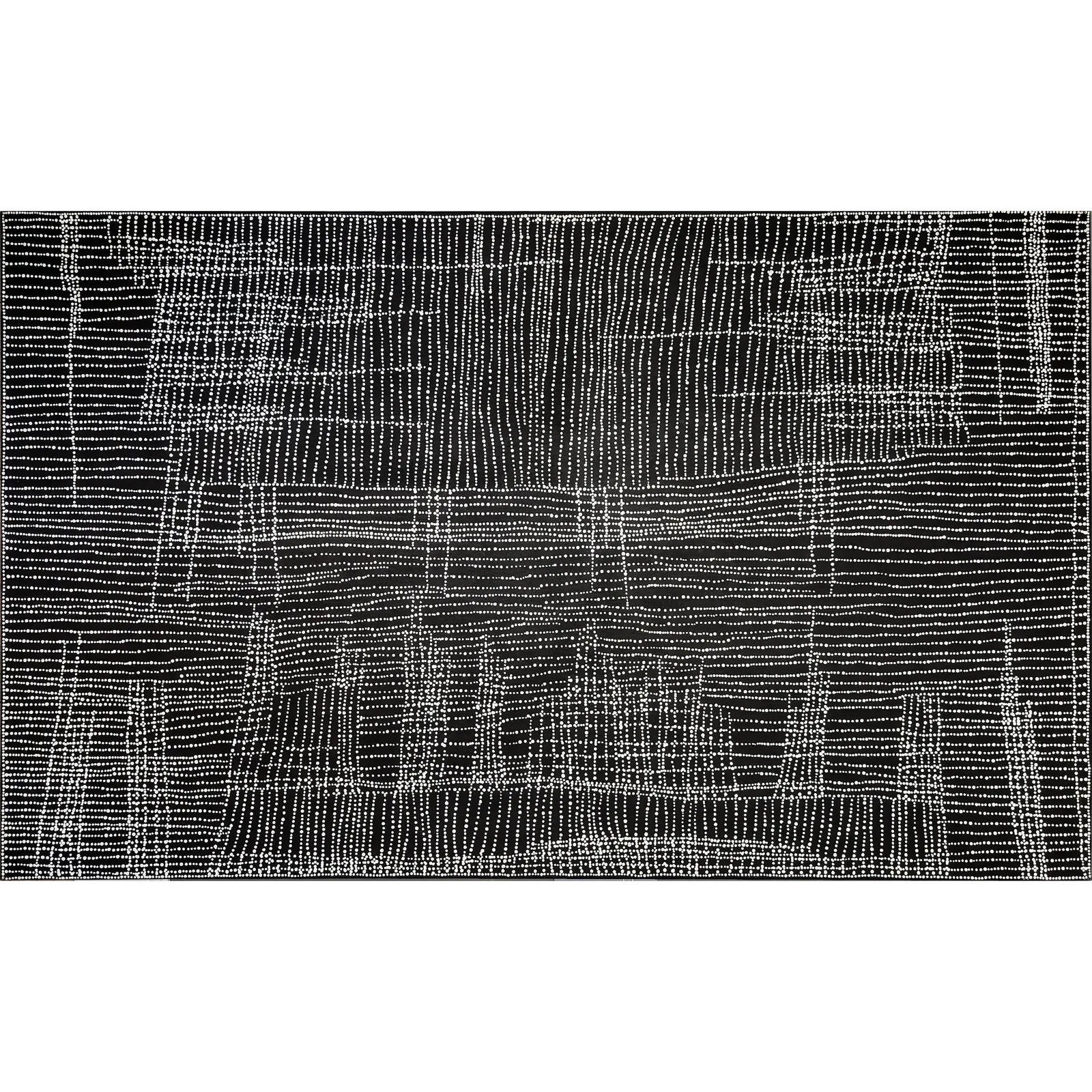 Dorothy Robinson Napangardi, Salt on Mina Mina, 2002, synthetic polymer paint on Belgian linen, 122 x 198 cm