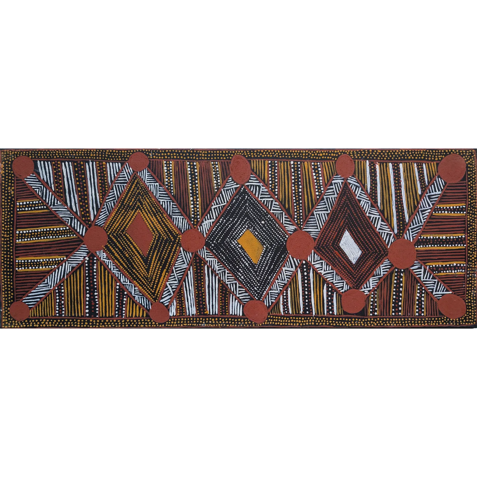 Katrina Kerinauia, Jilamara, 2012, natural earth pigments on canvas, 30 x 80 cm