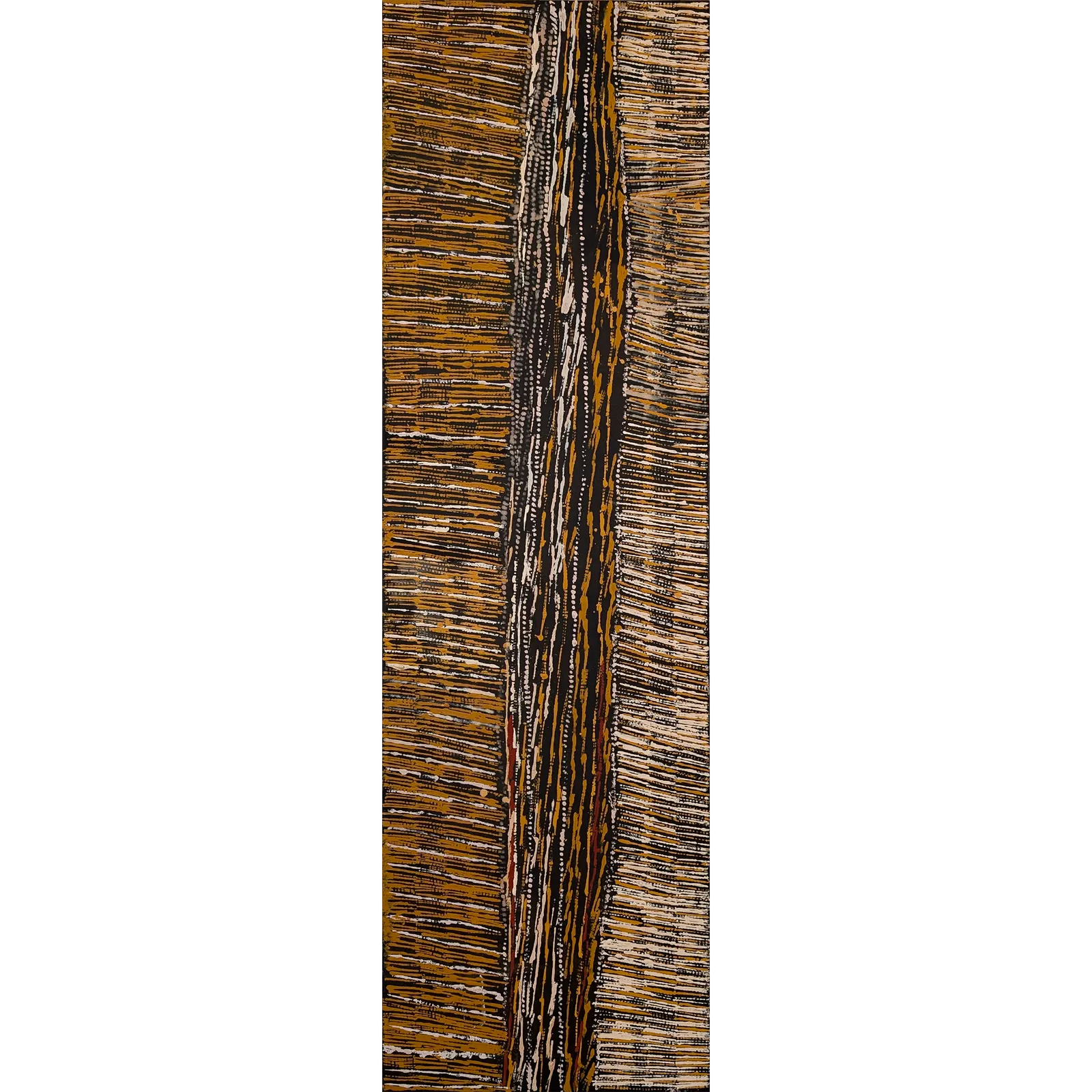 Conrad Kamilowra Tipungwuti, Pakitiringa, 2016, natural earth pigments on linen, 200 x 60 cm