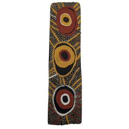 Timothy Cook, Japarra, 2019, natural earth pigments on stringybark, 135 x 38 cm