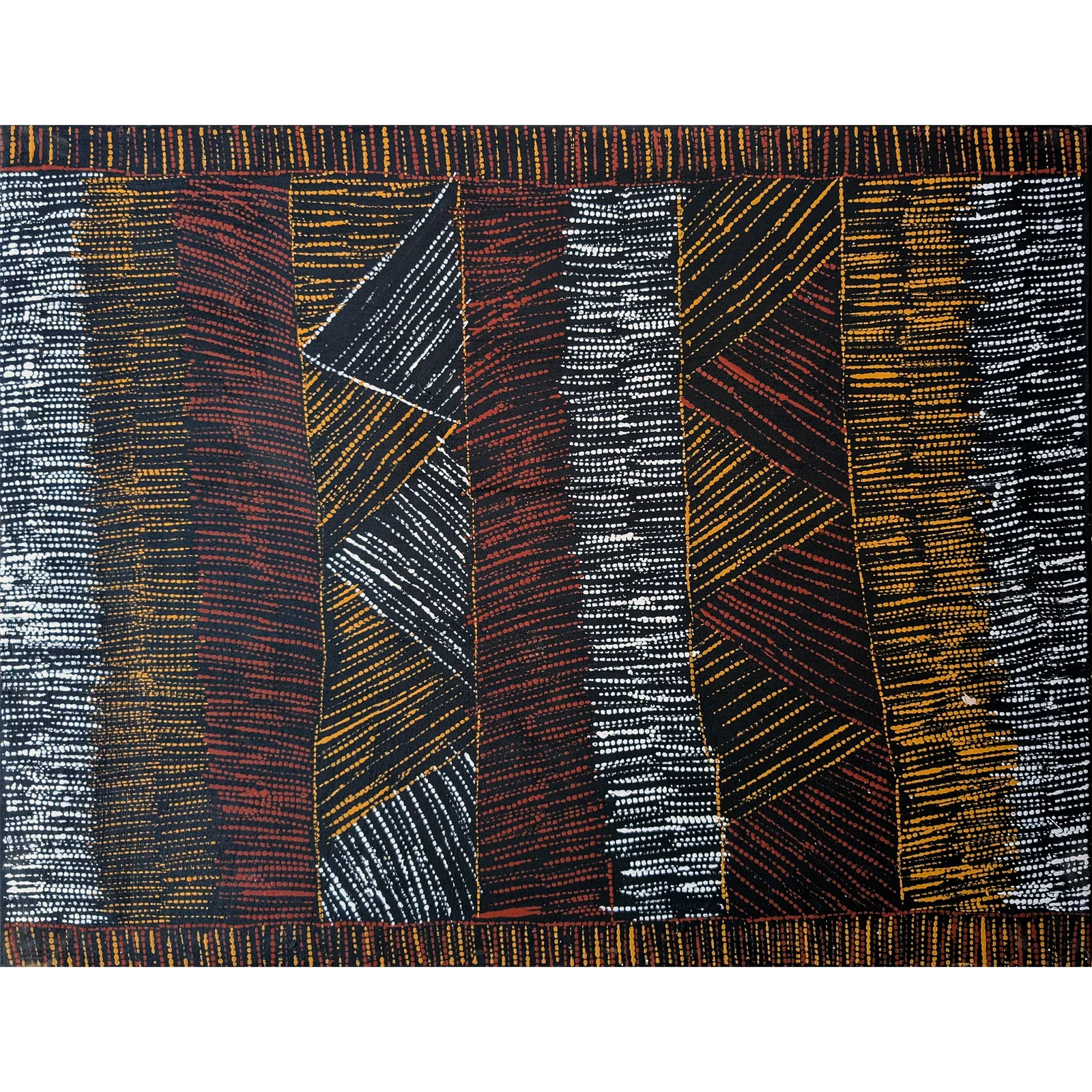 Jason Joran, Yirrinkiripwoja (body paint design), 2021, natural earth pigments on canvas, 90 x 70 cm