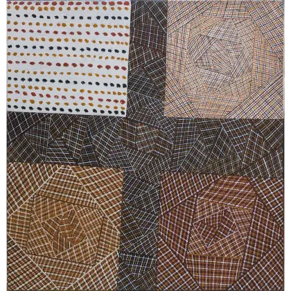 Mickey Wilson, Jilamara, 2022, natural earth pigments on canvas, 60 x 60 cm