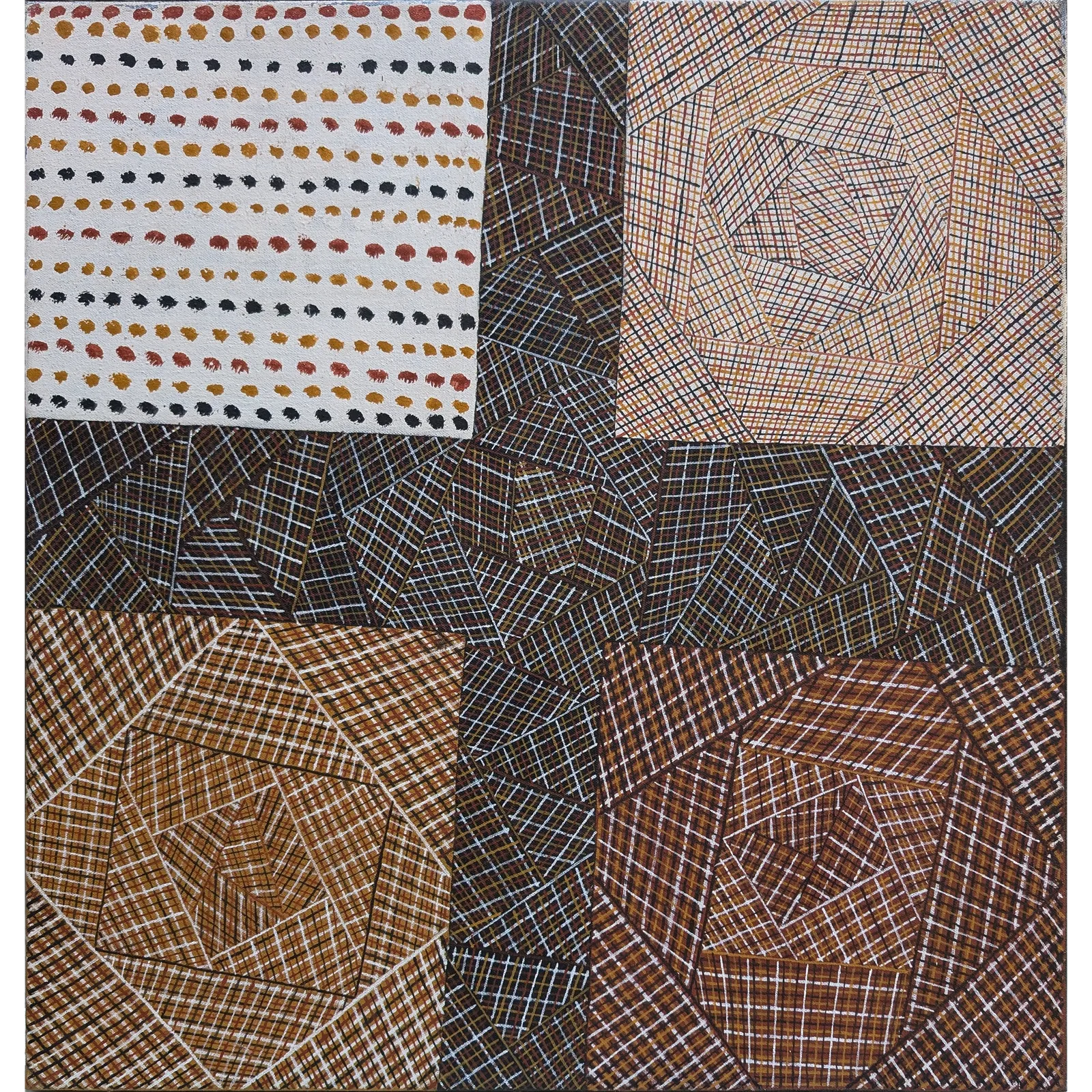 Mickey Wilson, Jilamara, 2022, natural earth pigments on canvas, 60 x 60 cm