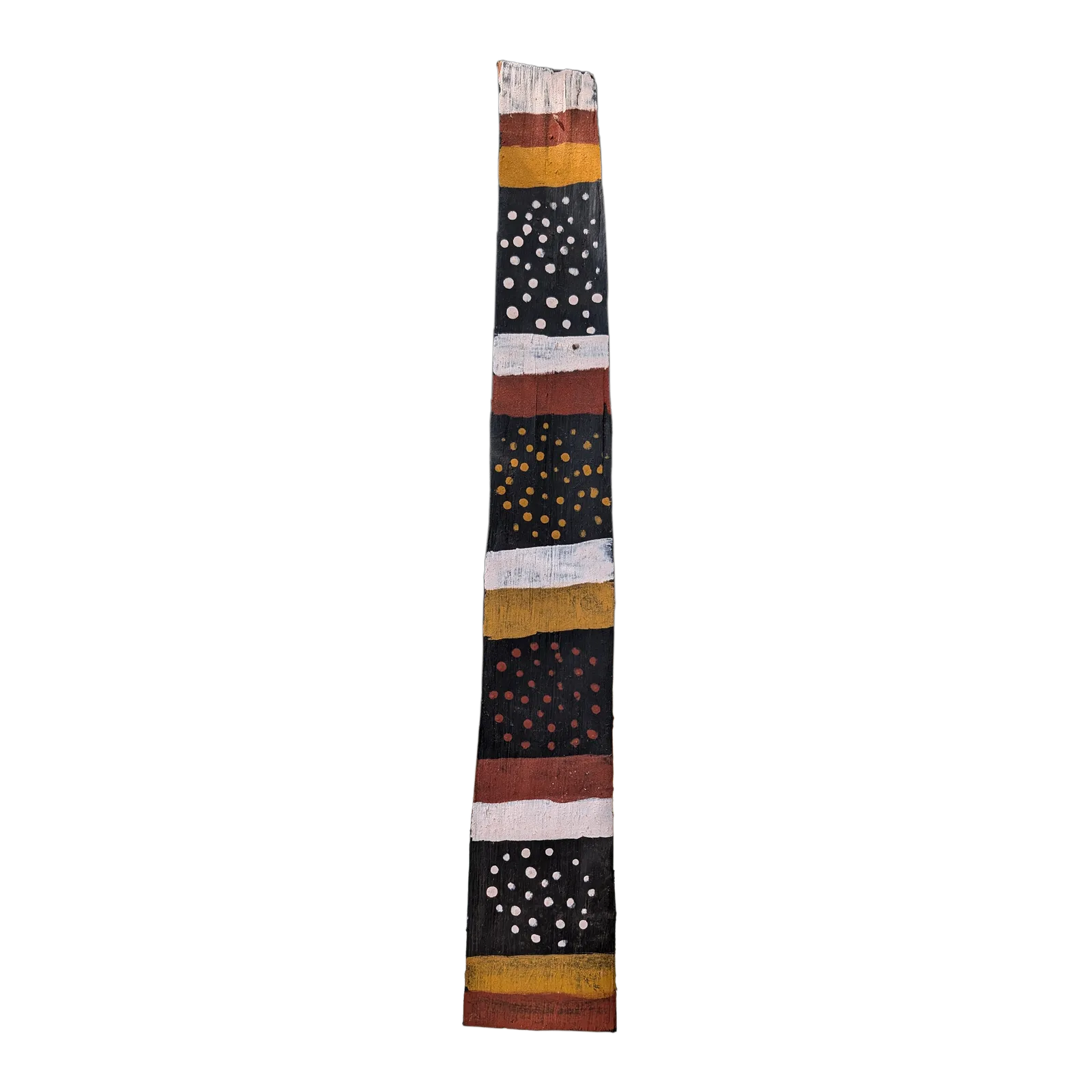 Neil Black, Jilamara, 2020, natural earth pigments on stringybark, 47 x 7 cm