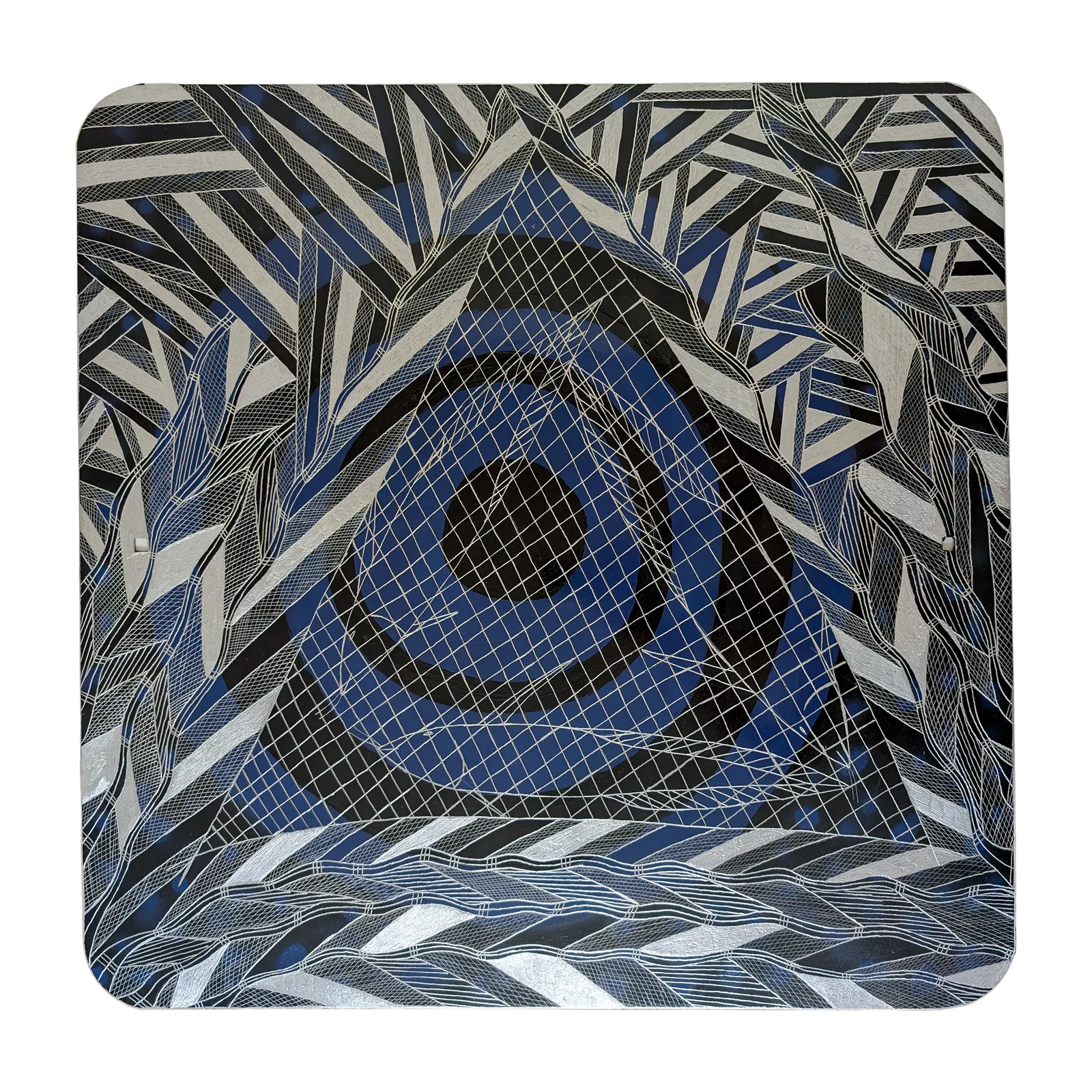 Bandarr Wirrpanda, Ganybu, 2022, etched aluminium, 75 x 75 cm
