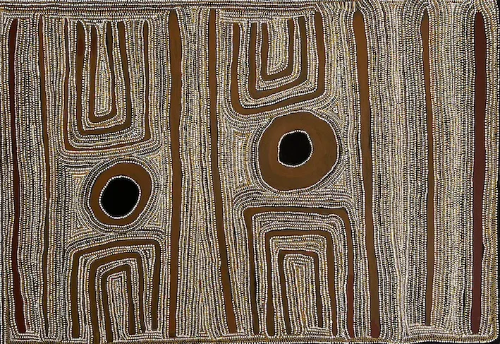 Jimmy Nerrimah, Untitled, 1991, synthetic polymer paint on canvas, 88cm x 126cm