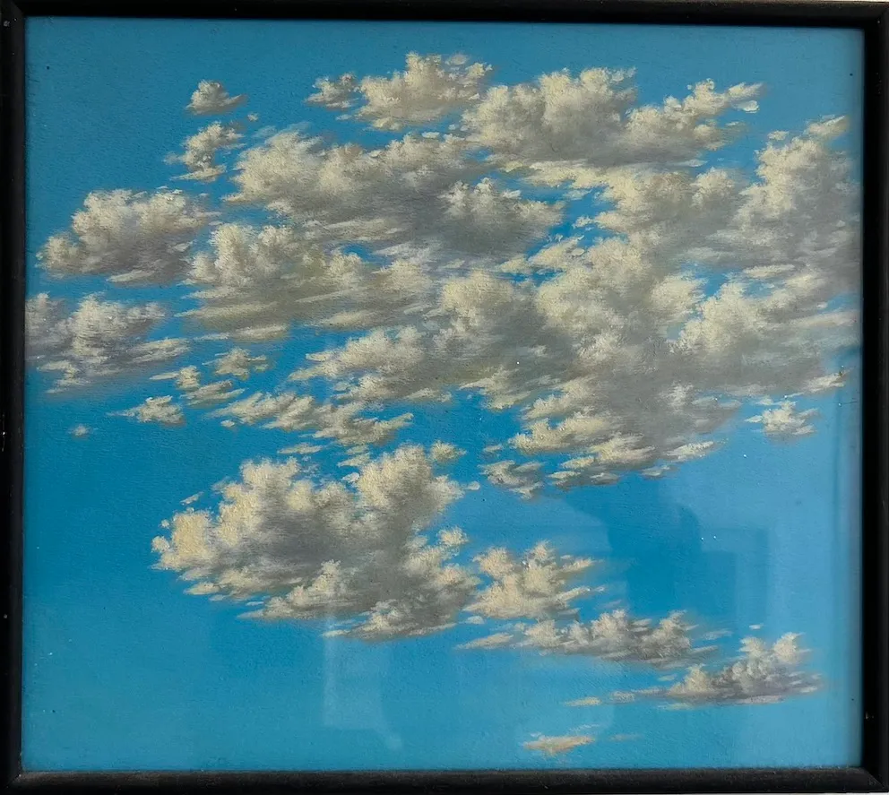 Ian Bent, Clouds, 1982, oil on canvas, 30cm x 36cm