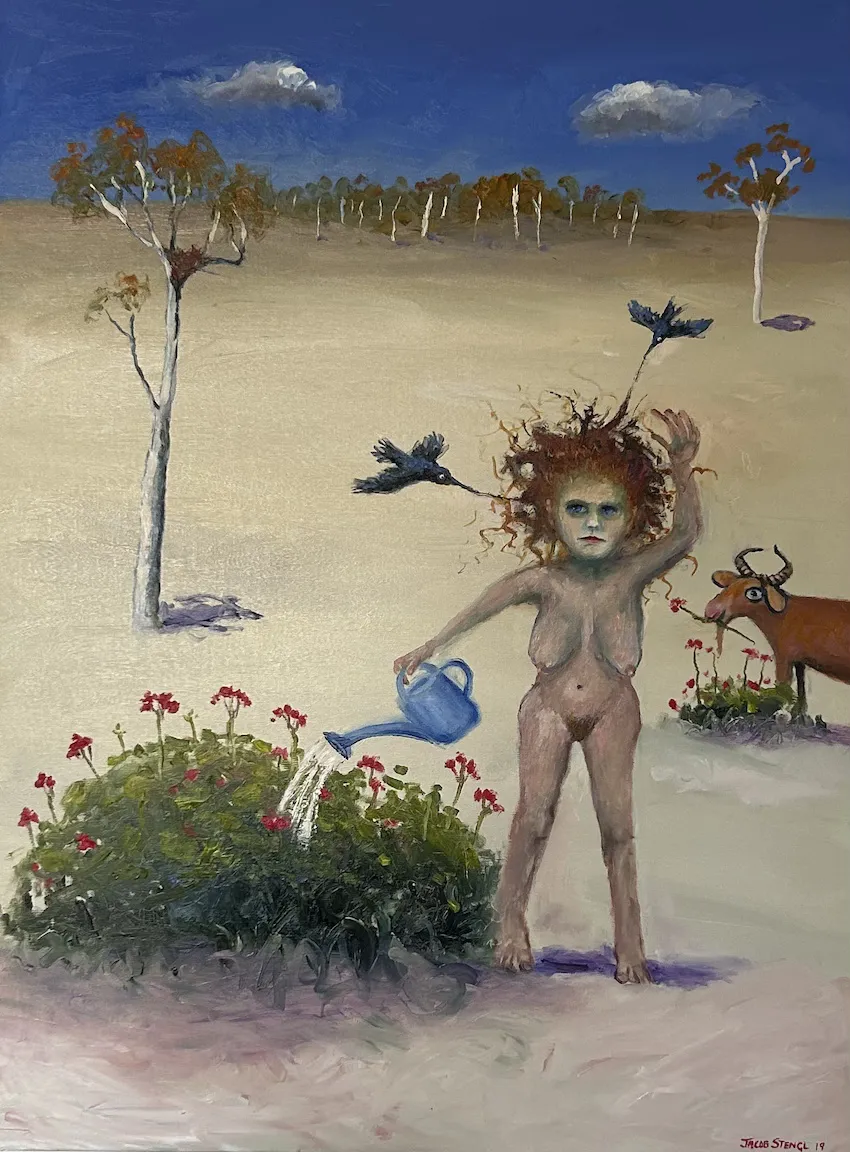 Jacob Karumapuli Stengle, Exposed II, 2019, oil on canvas, 76 cm x 106 cm