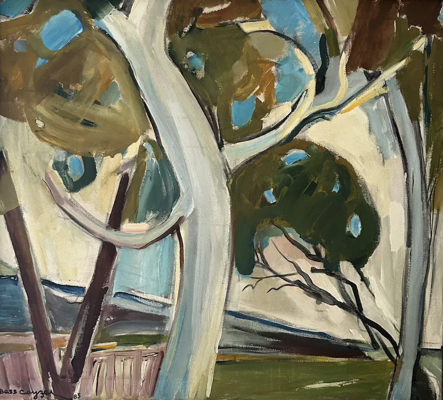 Bess Cayzer, Bushland, 1986, synthetic polymer paint on canvas, 56 x 83